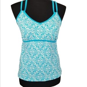 Lands' End size 6 blue and white tankini top
